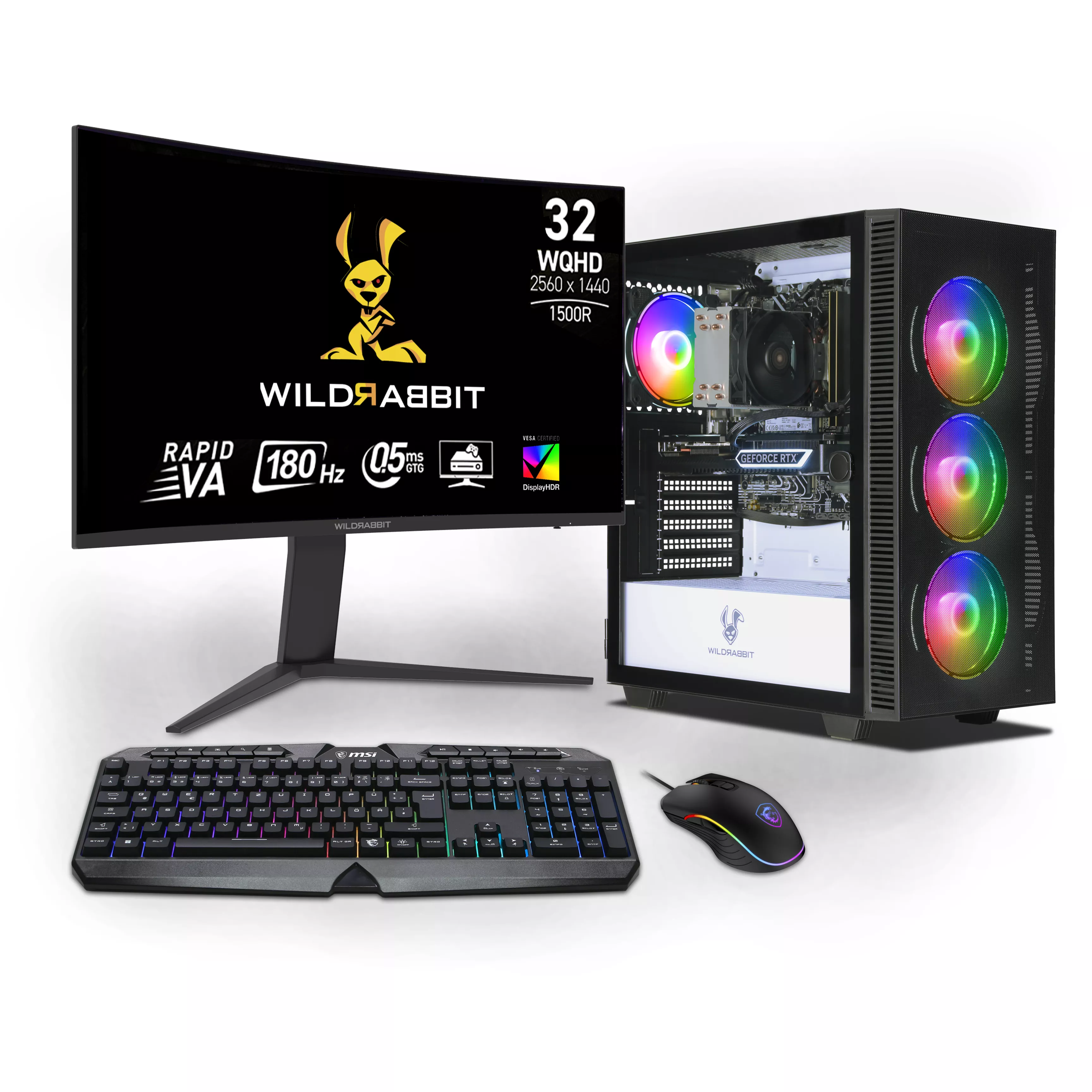 Aero Gaming Bundle | Intel Core i7-13700F | Nvidia GeForce RTX 5070 12GB | 32GB DDR5 RAM | 1TB NVMe SSD | Windows 11 | WiFi & Bluetooth | Wildrabbit GMX 32" WQHD LCD Gaming Monitor | Clavier allemand MSI RGB | MSI Forge Mouse | Libre Office Aero Gaming Bundle | Intel Core i7-13700F | Nvidia GeForce RTX 5070 12GB | 32GB DDR5 RAM | 1TB NVMe SSD | Windows 11 | WiFi & Bluetooth | Wildrabbit GMX 32" WQHD LCD Gaming Monitor | Clavier allemand MSI RGB | MSI Forge Mouse | Libre Office