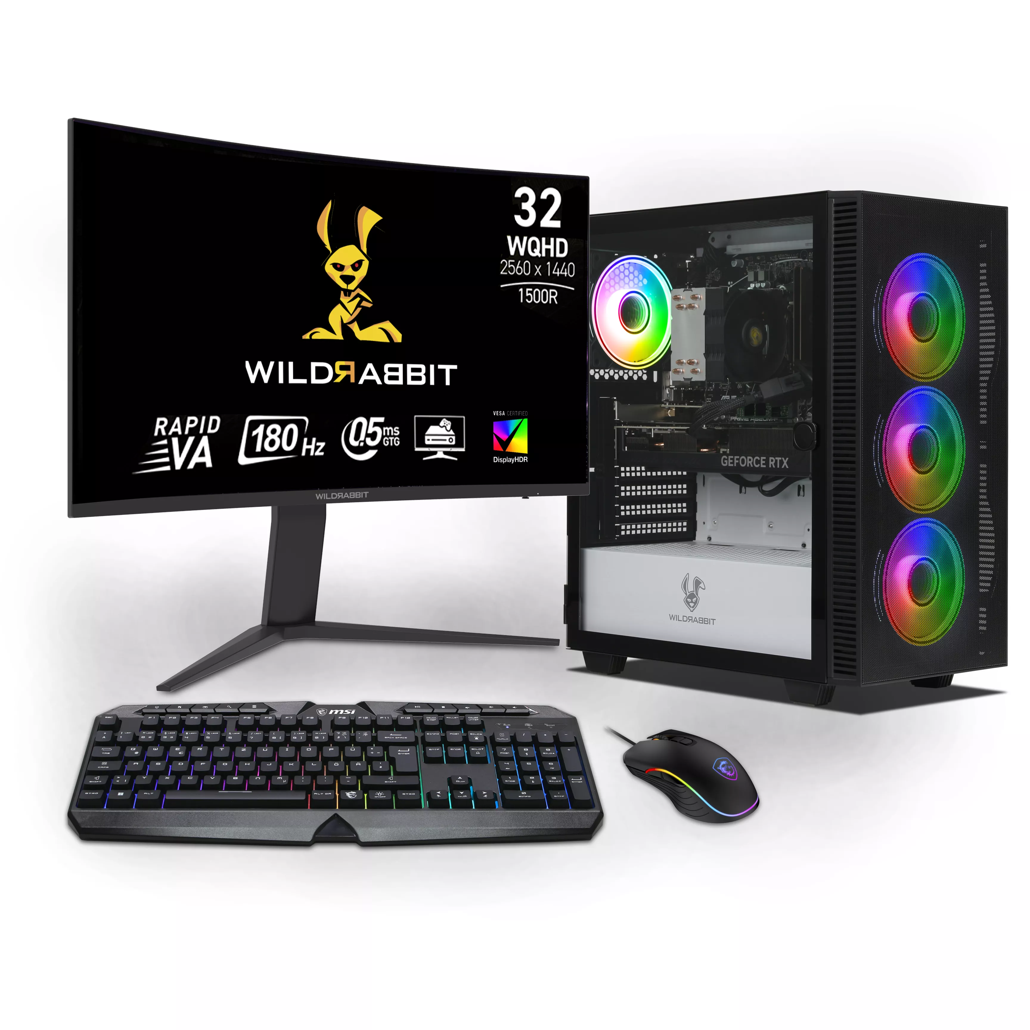 Ryzen Gaming Bundle | AMD Ryzen 7 8700F | Nvidia GeForce RTX 5070 12GB | 32GB DDR5 RAM | 1TB NVMe SSD | Windows 11 | WiFi | Wildrabbit GMX 32" WQHD LCD Gaming Monitor | Clavier allemand MSI RGB | MSI Forge Mouse | Libre Office Ryzen Gaming Bundle | AMD Ryzen 7 8700F | Nvidia GeForce RTX 5070 12GB | 32GB DDR5 RAM | 1TB NVMe SSD | Windows 11 | WiFi | Wildrabbit GMX 32" WQHD LCD Gaming Monitor | Clavier allemand MSI RGB | MSI Forge Mouse | Libre Office