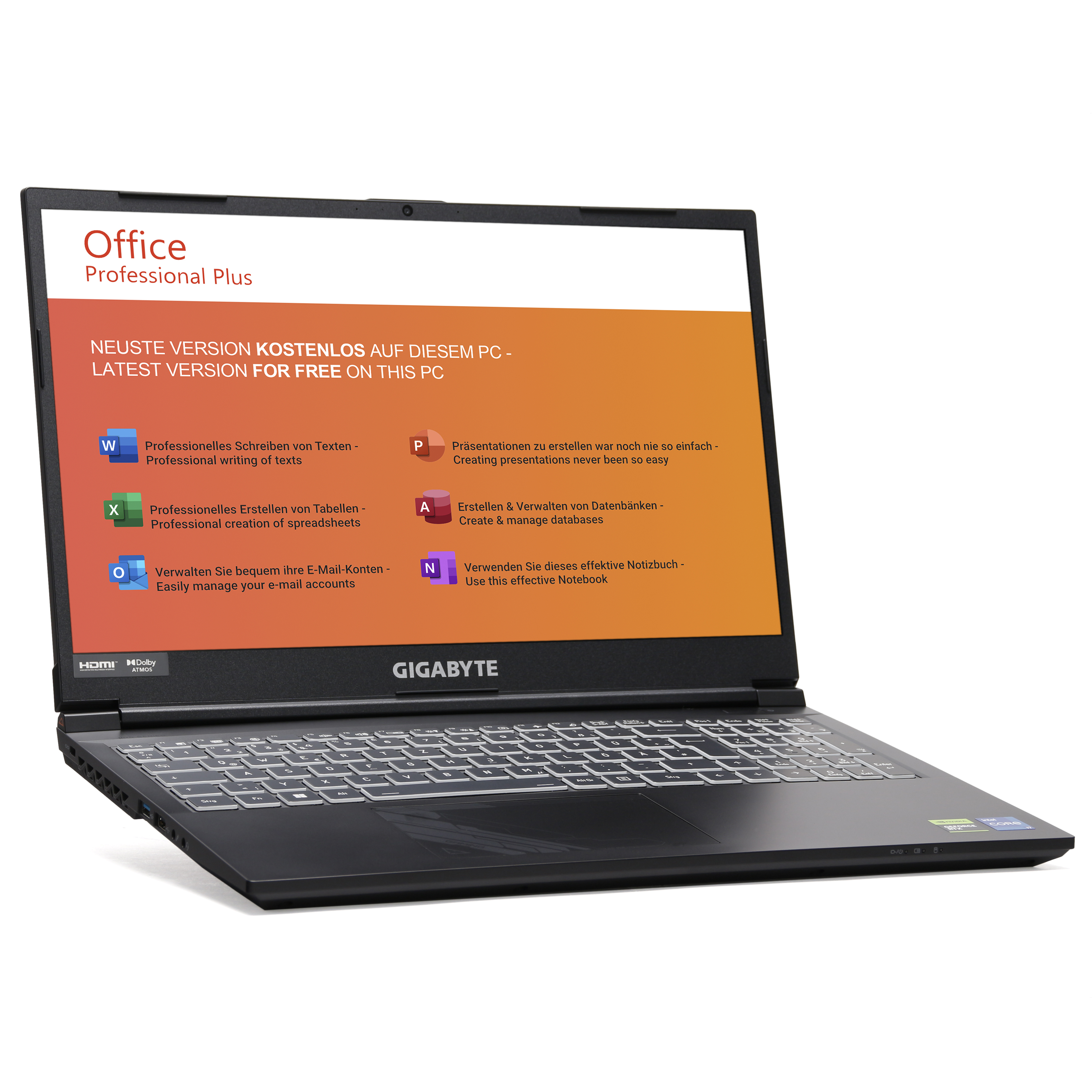 Gigabyte G5 KF5 2024 | 32Go DDR5 RAM | 1To NVMe SSD | Intel Core i7-13620H | 15.6" Full HD LED Display | Nvidia GeForce RTX 4060 8Go | Windows 11 Pro | WiFi & Bluetooth | MS Office 2024