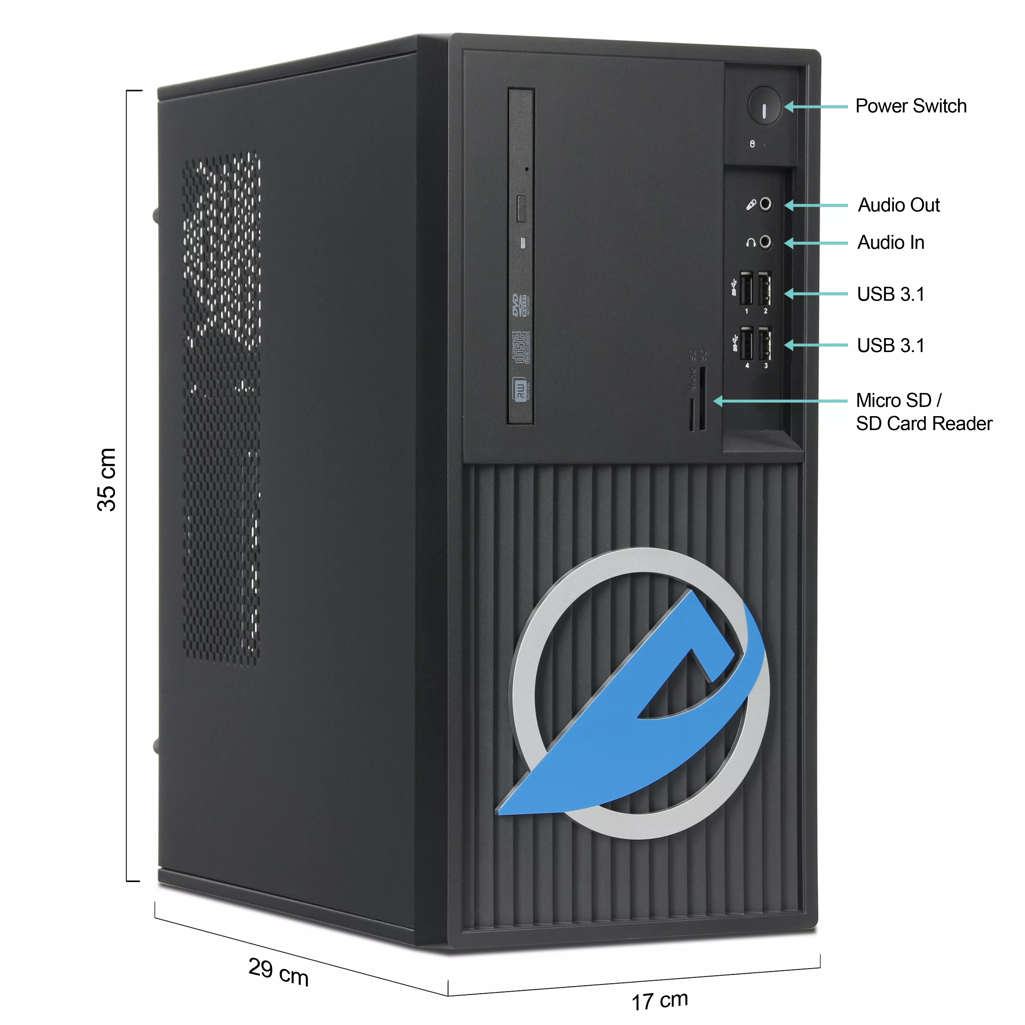 Office komplett PC Büro | Intel Core i5-6400 | 16GB RAM | 1TB SSD | Windows 11 | WLAN | 27" Monitor | Maus & Tastatur | Libre Office