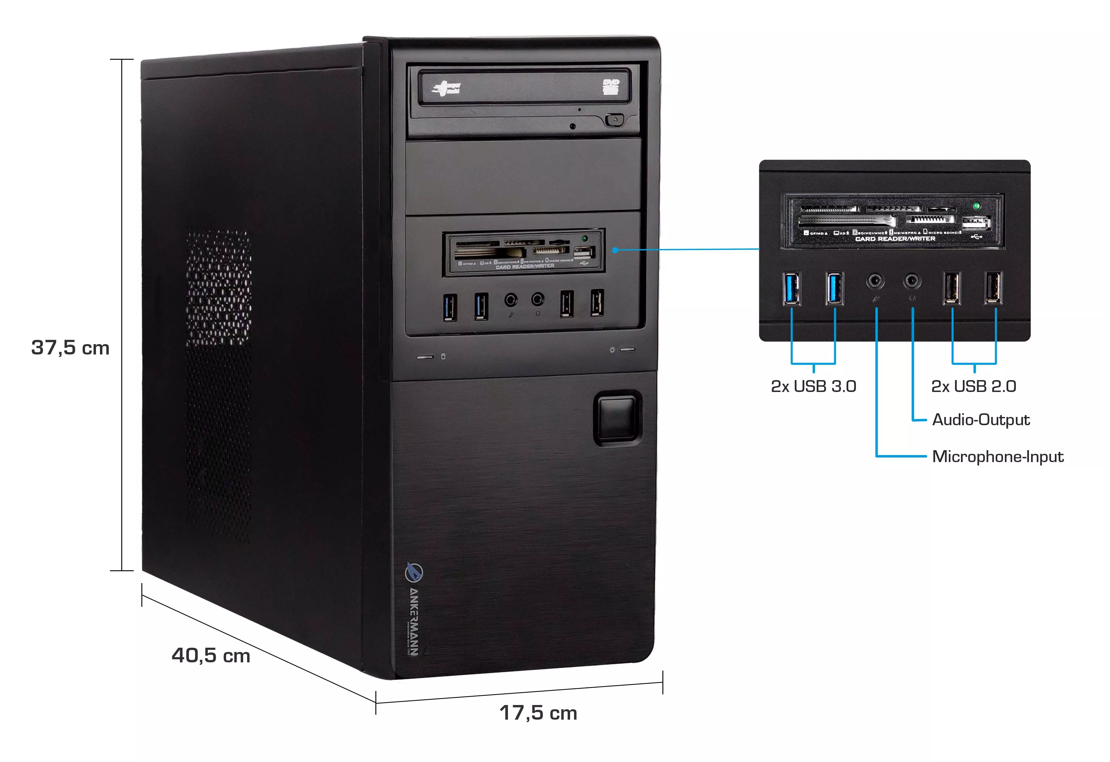 Office Work V1 | Intel Core i3-6100 | 8GB RAM | 480GB SSD | 500GB HDD | Windows 11 | WLAN | Libre Office