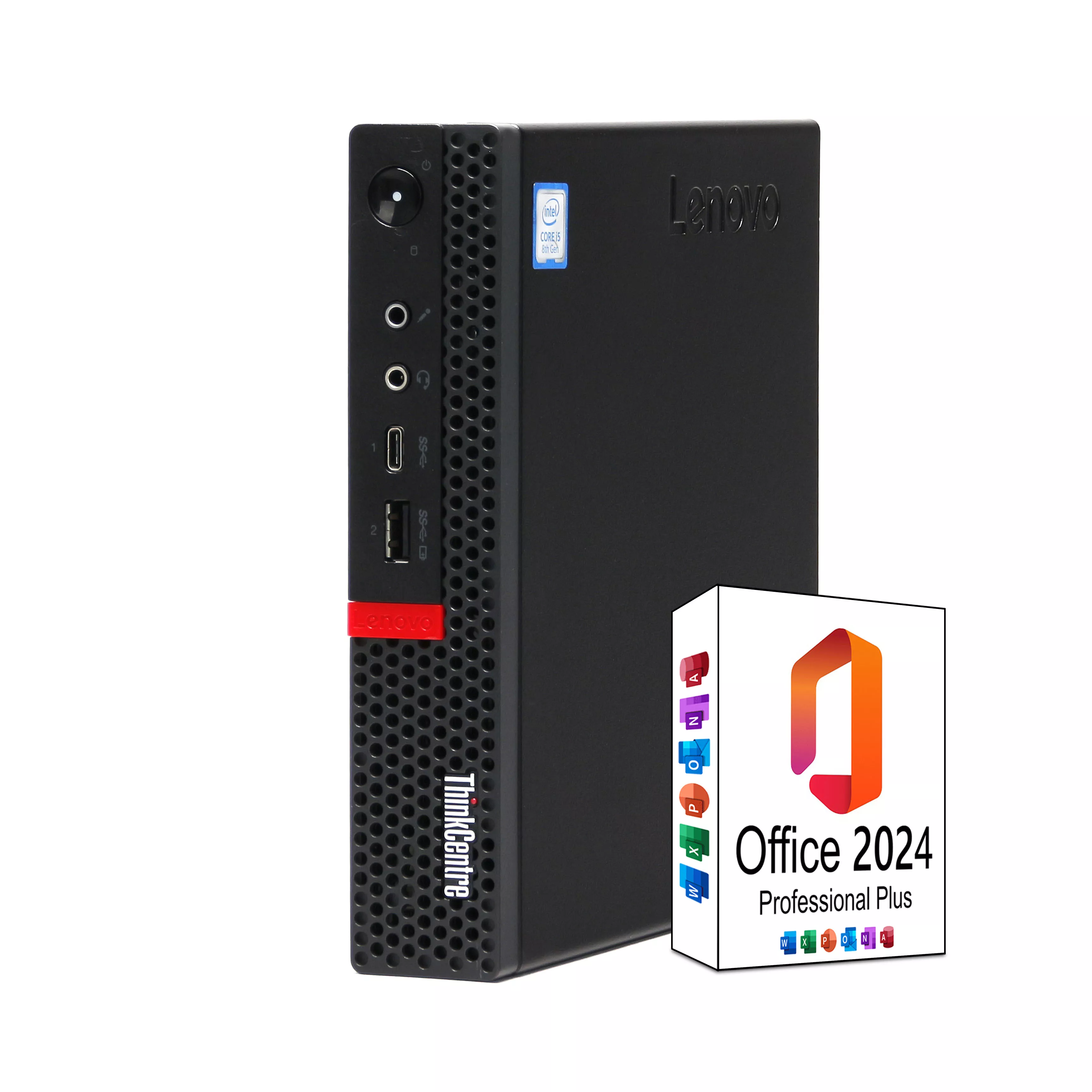 Lenovo ThinkCentre M720q Mini PC Futian | Intel Core i5-8400T | 8GB RAM | 512GB NVMe SSD | 256GB SSD | Windows 11 Pro | MS Office 2024