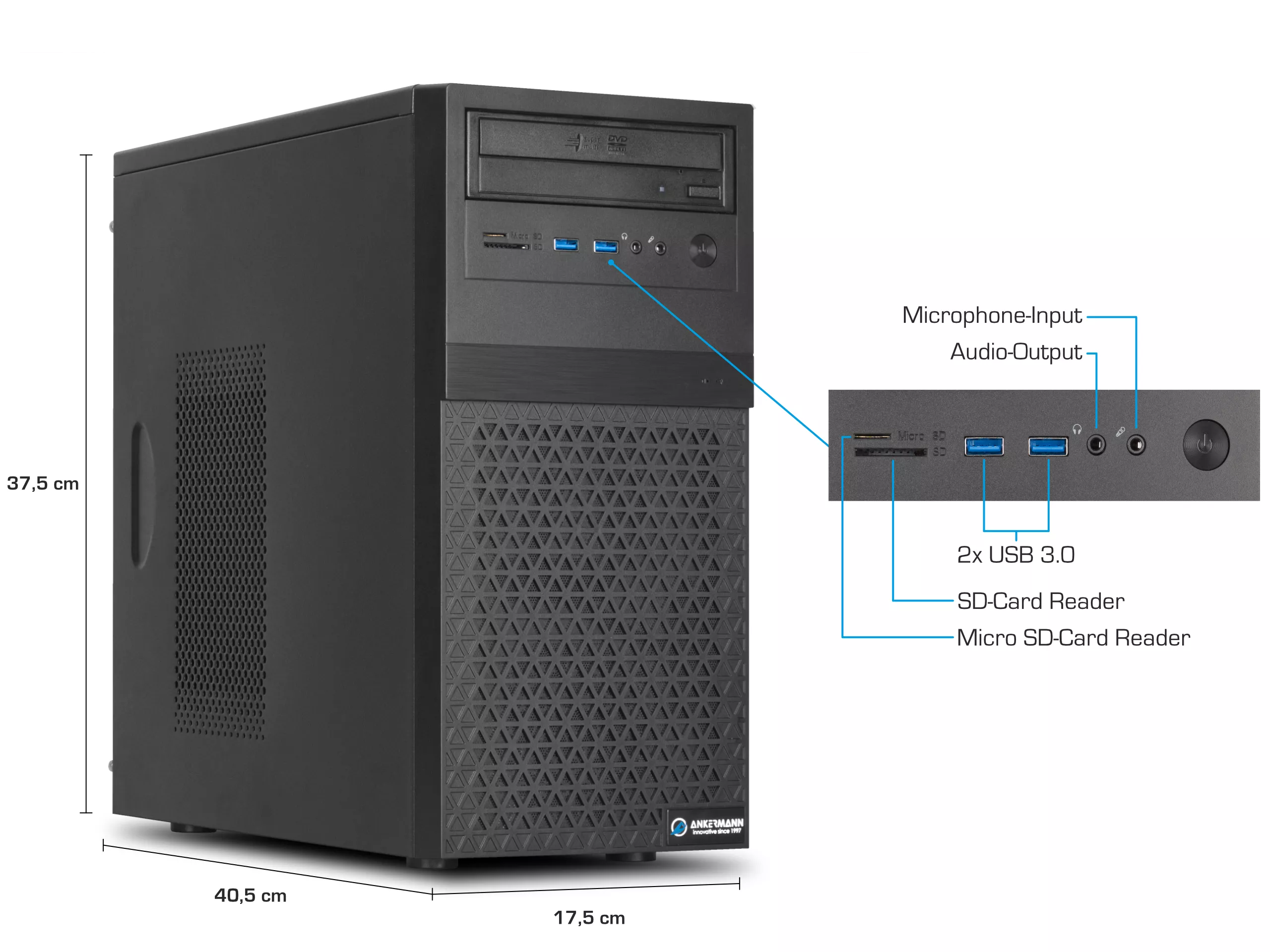 Business Office Work V2 | Intel Core i5-11400F | Nvidia GeForce GT 710 2GB | 16GB RAM | 1TB NVMe SSD | Windows 11 | WLAN | Libre Office