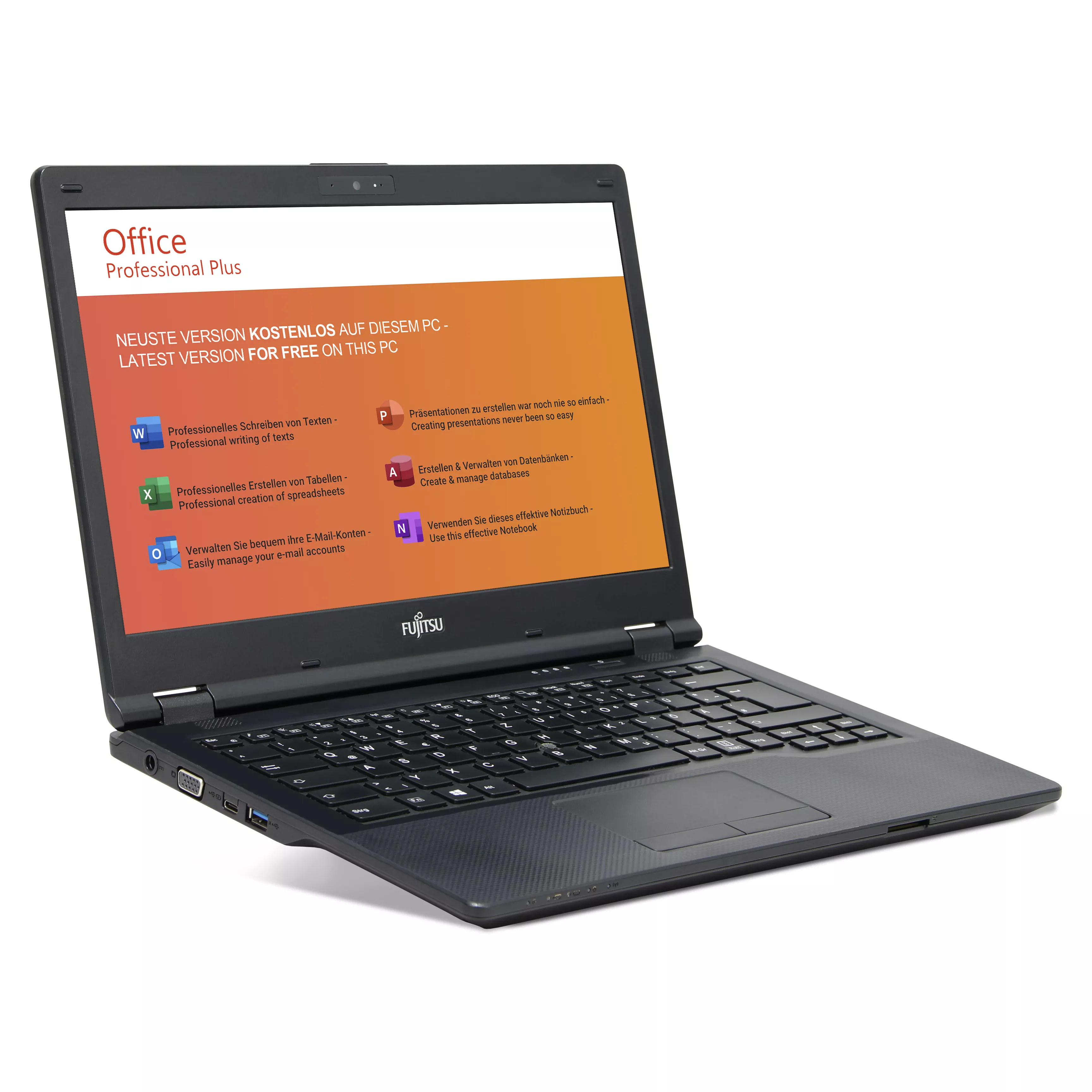 Fujitsu Refurbished Lifebook E449 | 16GB RAM | 512GB NVMe SSD | Intel Core i3-8130U | 14" Full HD Display | Windows 11 Pro | WLAN / BT | MS Office 2024 Fujitsu Refurbished Lifebook E449 | 16GB RAM | 512GB NVMe SSD | Intel Core i3-8130U | 14" Full HD Display | Windows 11 Pro | WLAN / BT | MS Office 2024