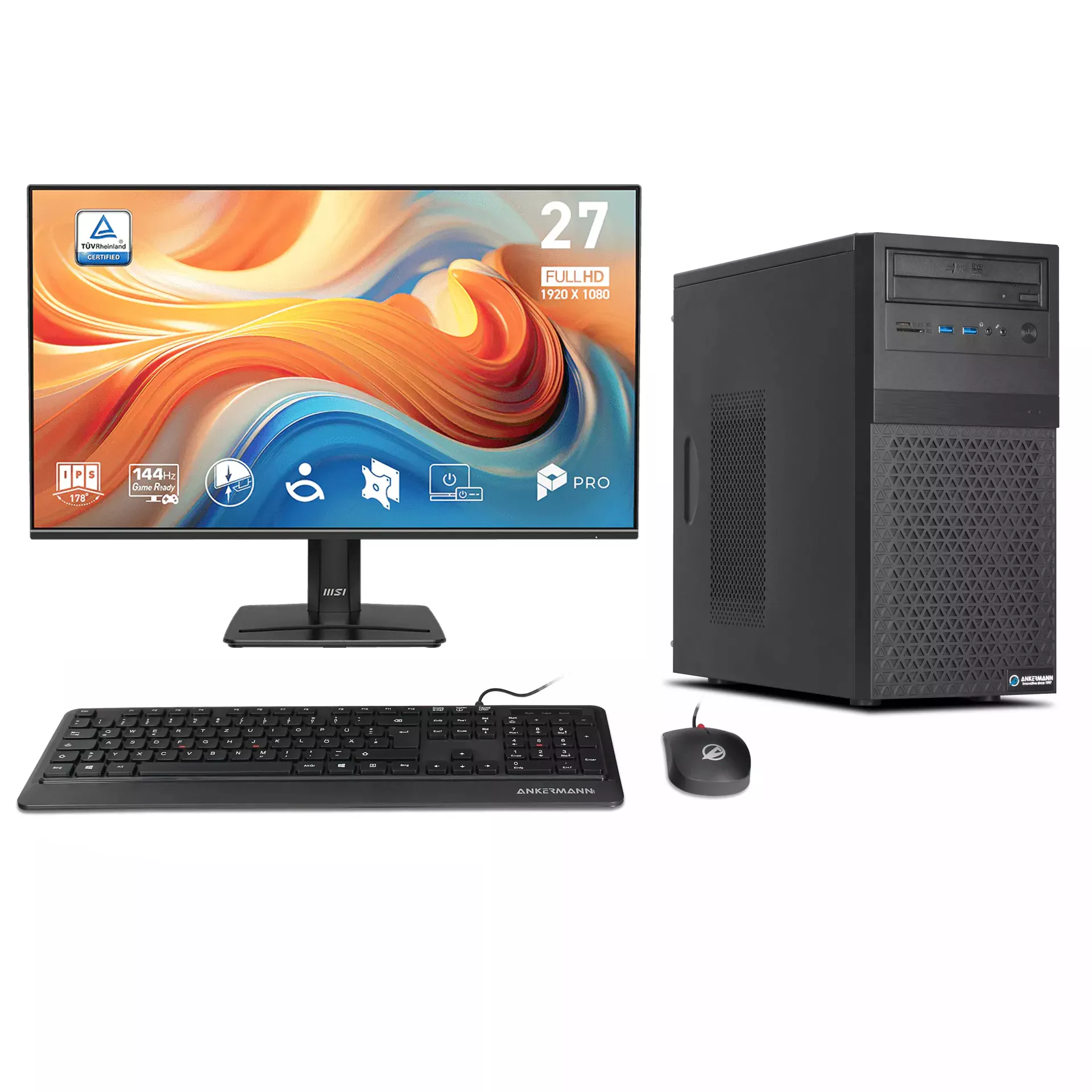 Office Bundle PC | Intel Core i5-10500 | 16GB RAM | 480GB NVMe SSD | Windows 11 | WiFi | MSI PRO MP 27" E14A Full-HD Monitor | Mouse & Keyboard | MS Office 2024 Office Bundle PC | Intel Core i5-10500 | 16GB RAM | 480GB NVMe SSD | Windows 11 | WiFi | MSI PRO MP 27" E14A Full-HD Monitor | Mouse & Keyboard | MS Office 2024
