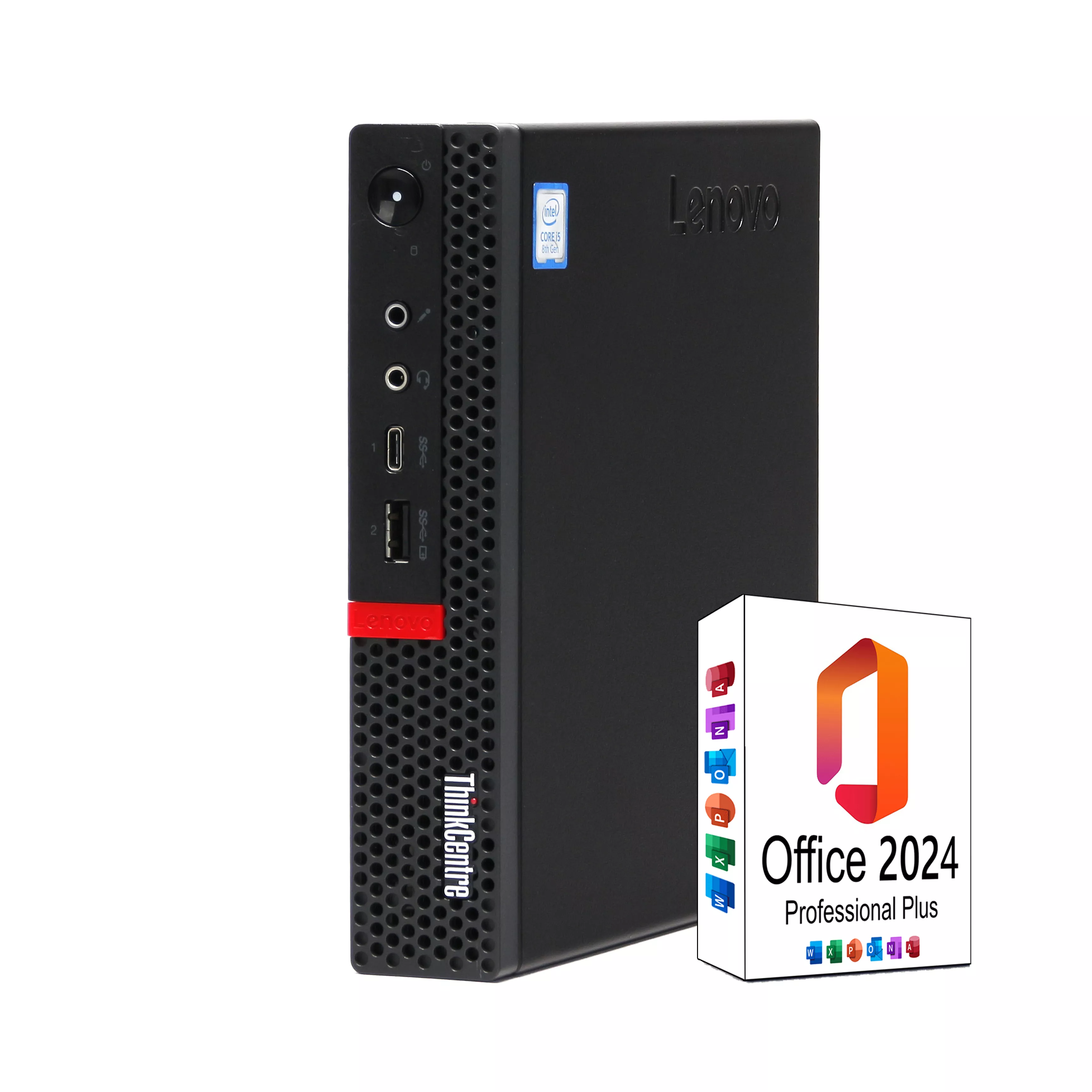 Lenovo ThinkCentre M720q Mini PC Futian | Intel Core i5-8400T | 8GB RAM | 512GB NVMe SSD | 256GB SSD | Windows 11 Pro | MS Office 2024