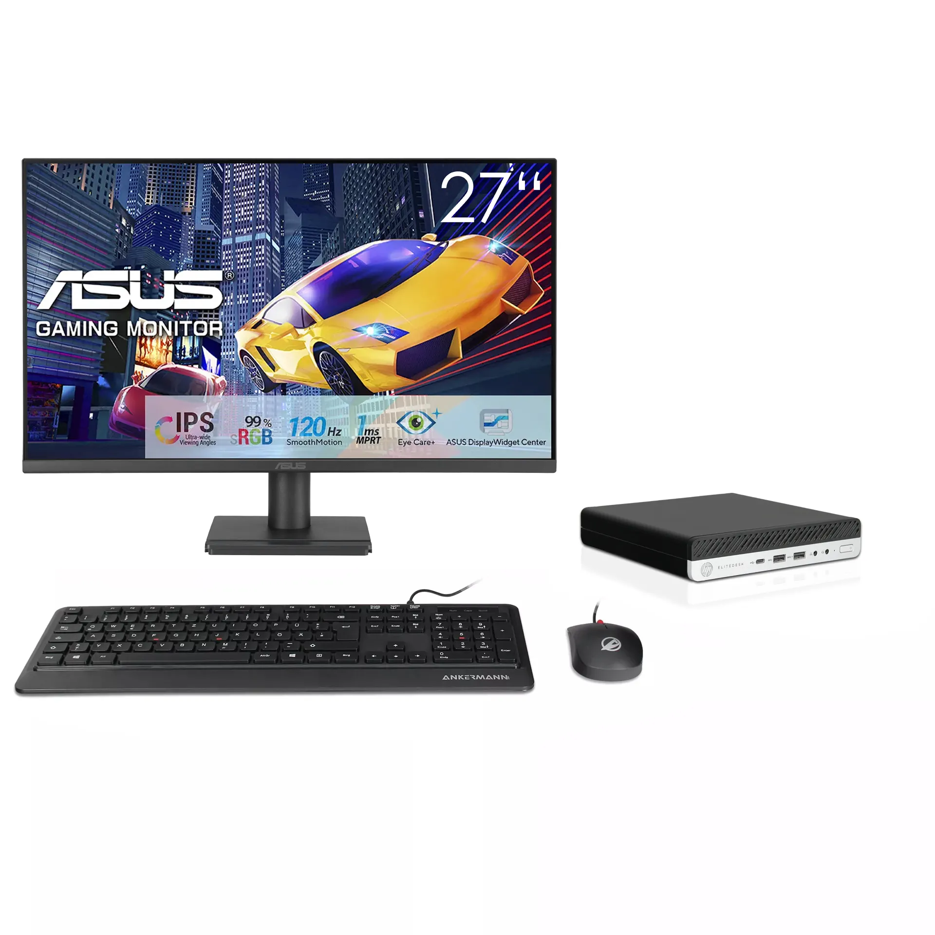 HP EliteDesk 800 G4 Mini PC Bundle | 16GB RAM | 500GB NVMe SSD | Windows 11 | Intel Core i5-8500T | 27" Monitor | Maus & Tastatur | MS Office 2024 HP EliteDesk 800 G4 Mini PC Bundle | 16GB RAM | 500GB NVMe SSD | Windows 11 | Intel Core i5-8500T | 27" Monitor | Maus & Tastatur | MS Office 2024