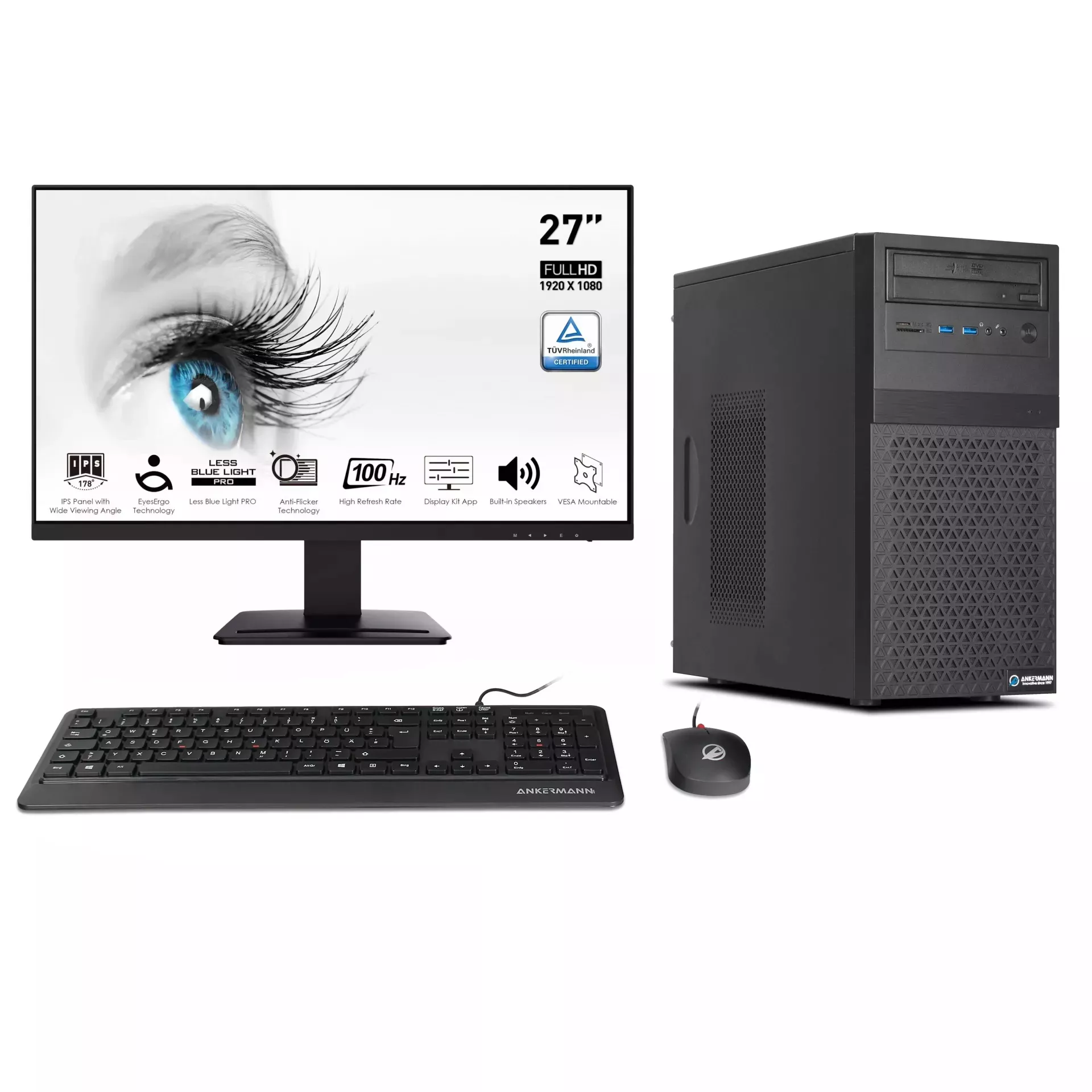 Business Office Work Complete Set | Intel Core i5-14400F | Nvidia GeForce GT 740 4GB | 16GB DDR5 RAM | 1TB NVMe SSD | Windows 11 | WiFi & Bluetooth | 27" Monitor | Mouse & Keyboard | Libre Office Business Office Work Complete Set | Intel Core i5-14400F | Nvidia GeForce GT 740 4GB | 16GB DDR5 RAM | 1TB NVMe SSD | Windows 11 | WiFi & Bluetooth | 27" Monitor | Mouse & Keyboard | Libre Office