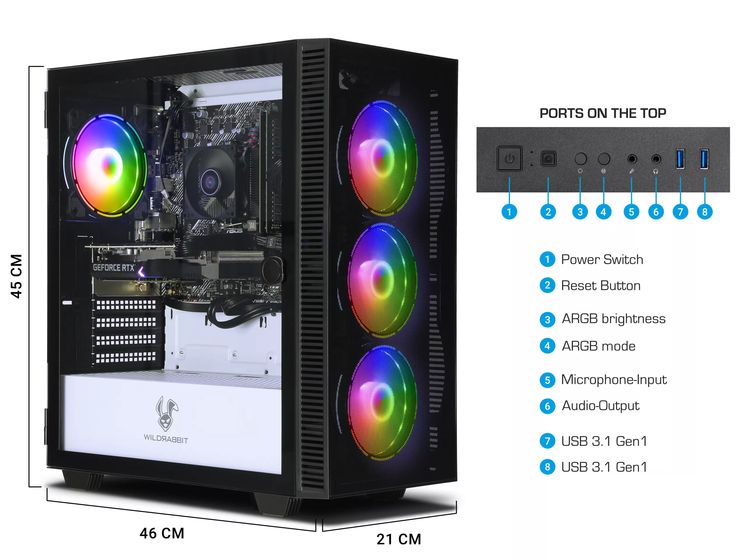 Daily Gamer V3 | AMD Ryzen 7 5700X | Nvidia GeForce RTX 4060 8GB | 32GB RAM | 1TB NVMe SSD | 2TB HDD | Windows 11 | WLAN | Libre Office