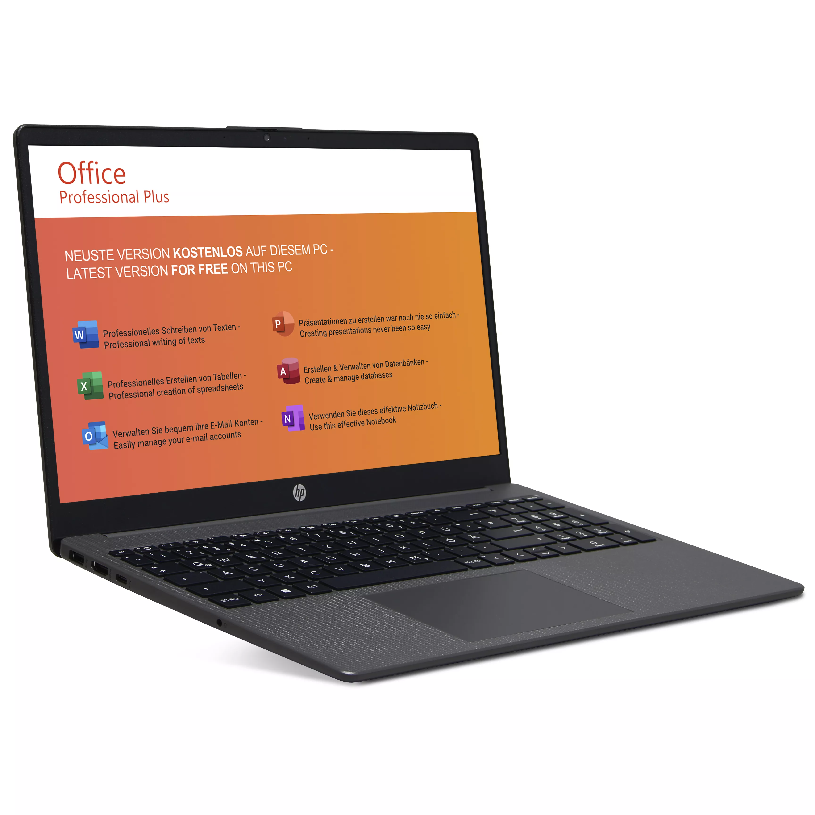 HP 250 G10 Dark Ash | 16GB RAM | 1TB NVMe SSD | Intel Core i5-1334U | 15.6" Full HD Display | Windows 11 Pro | WLAN / BT | MS Office 2024 HP 250 G10 Dark Ash | 16GB RAM | 1TB NVMe SSD | Intel Core i5-1334U | 15.6" Full HD Display | Windows 11 Pro | WLAN / BT | MS Office 2024