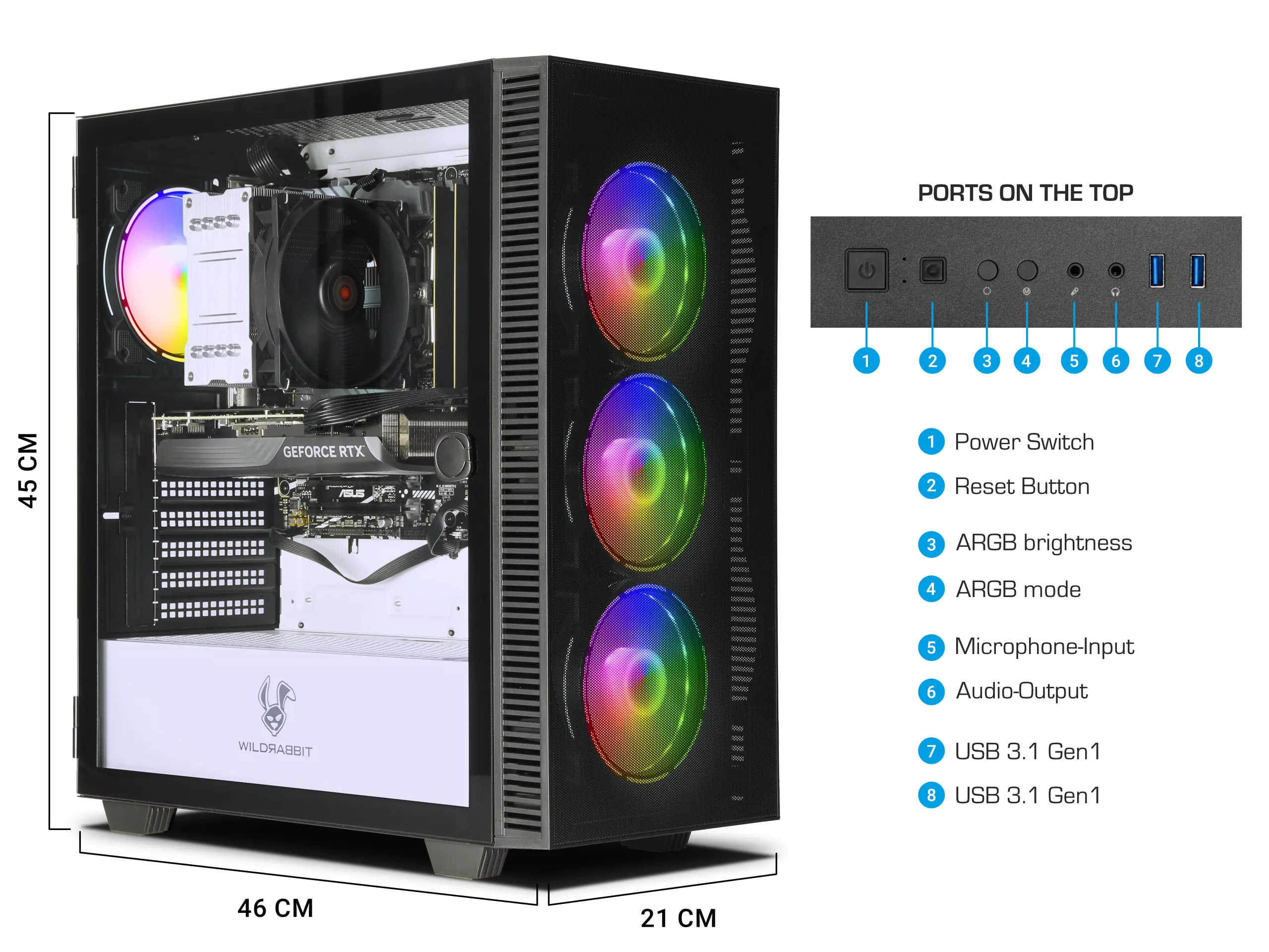 Highscore Gaming V3 | Intel Core i9-12900KF | Nvidia GeForce RTX 4070 12GB | 32GB DDR5 RAM | 1TB NVMe SSD | Windows 11 | WLAN & Bluetooth | Libre Office