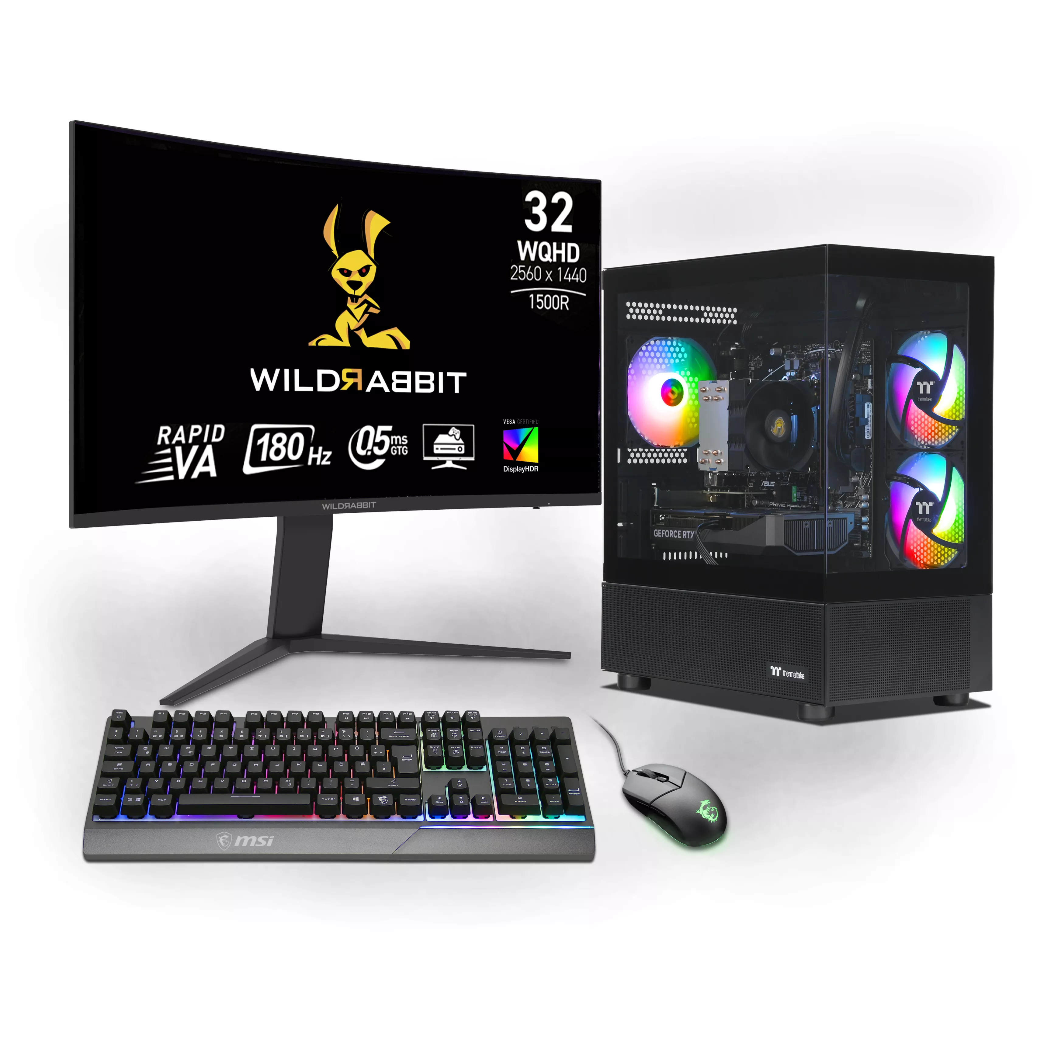 Thermal Gaming Bundle | AMD Ryzen 7 8700F | Nvidia GeForce RTX 5060 Ti 16GB | 16GB DDR5 RAM | 1TB NVMe SSD | Windows 11 | WiFi | Wildrabbit GMX 32" WQHD LCD Gaming Monitor | MSI VIGOR GK30 Combo | Libre Office Thermal Gaming Bundle | AMD Ryzen 7 8700F | Nvidia GeForce RTX 5060 Ti 16GB | 16GB DDR5 RAM | 1TB NVMe SSD | Windows 11 | WiFi | Wildrabbit GMX 32" WQHD LCD Gaming Monitor | MSI VIGOR GK30 Combo | Libre Office